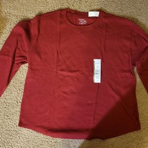 Red Thermal Long Sleeve T-shirt Time And Tru Size XL